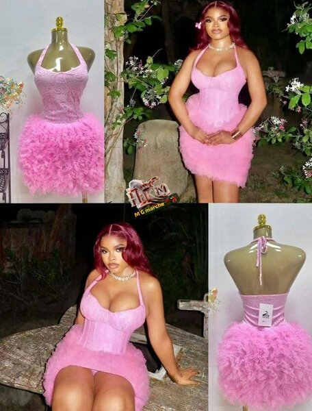 Robe rose cocktail glamour