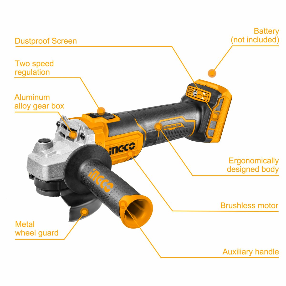Meuleuse sans fil Ingco 115mm