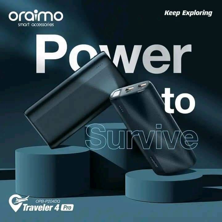 Oraimo power bank 20000mAh traveler 4 - très grande capacité