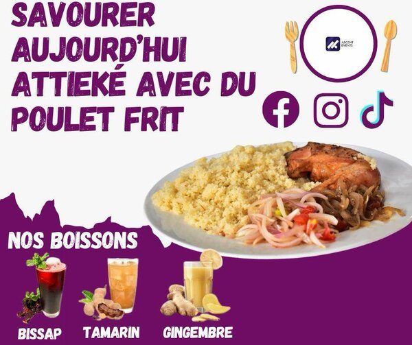 Attiéké avec Poulet Frit