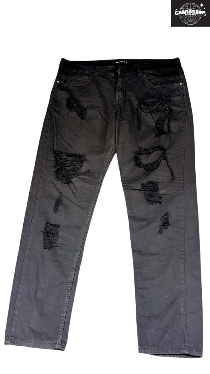 Jean noir déchiré tendance