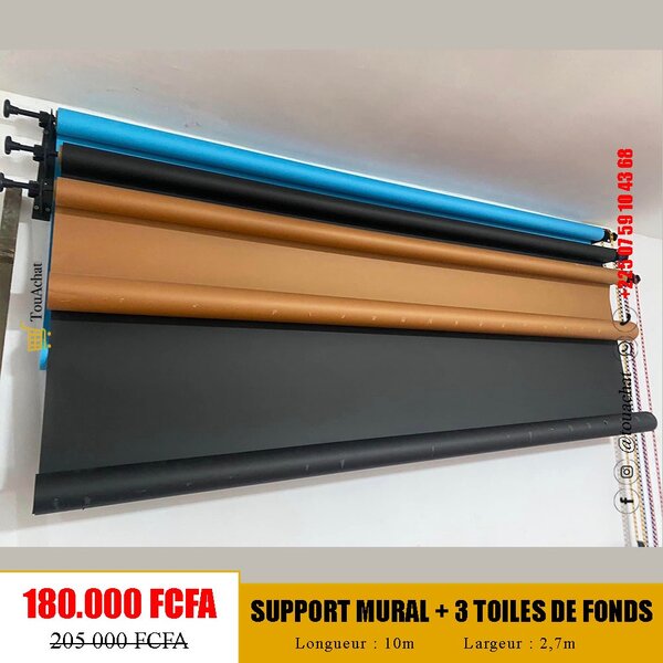 Kit Support Mural Photo + 3 Toiles de Fonds