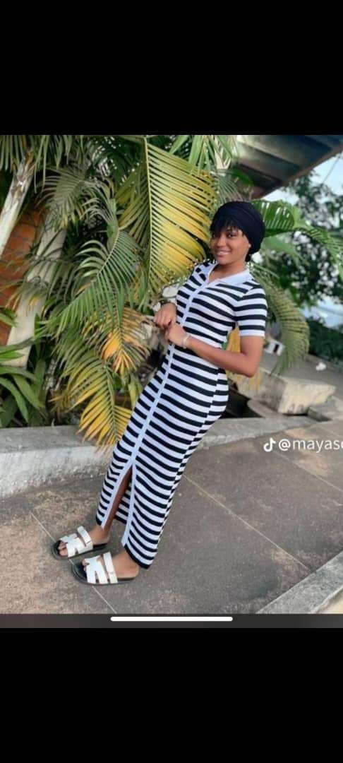 Robe longue à rayures