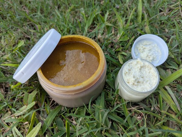 Tumeric Salt Scrub and coochie balm