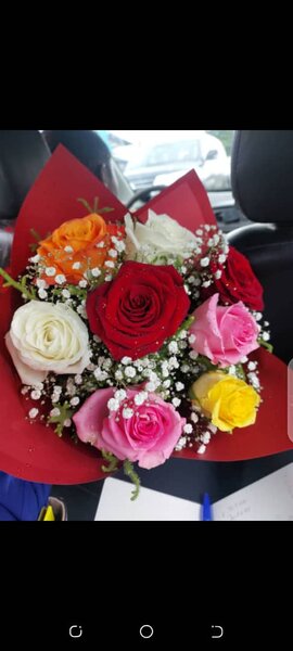 Bouquet de roses multicolores