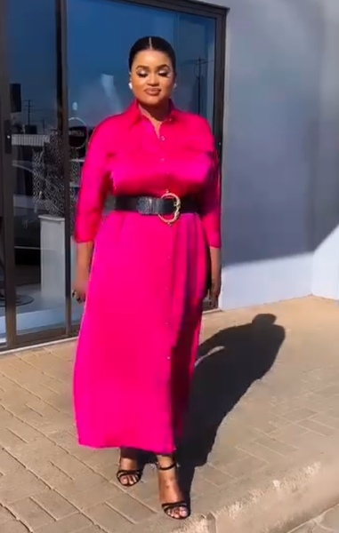 Women's Pink Dress with Belt