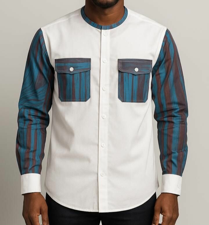 Chemise homme à manches colorées