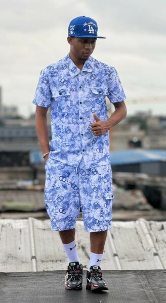 Ensemble short imprimé urbain