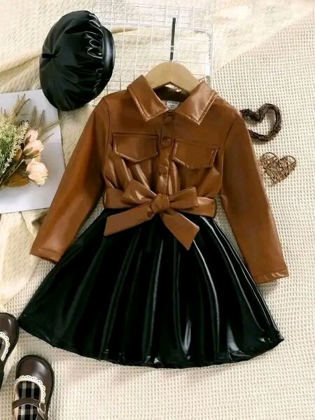 Robe Enfant Chic en Similicuir