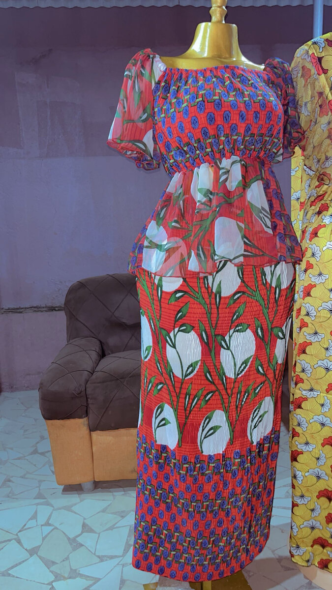 Robe longue florale ethnique