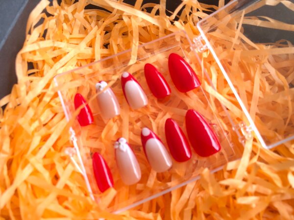 Ongles Press-Ons Rouge Élégant