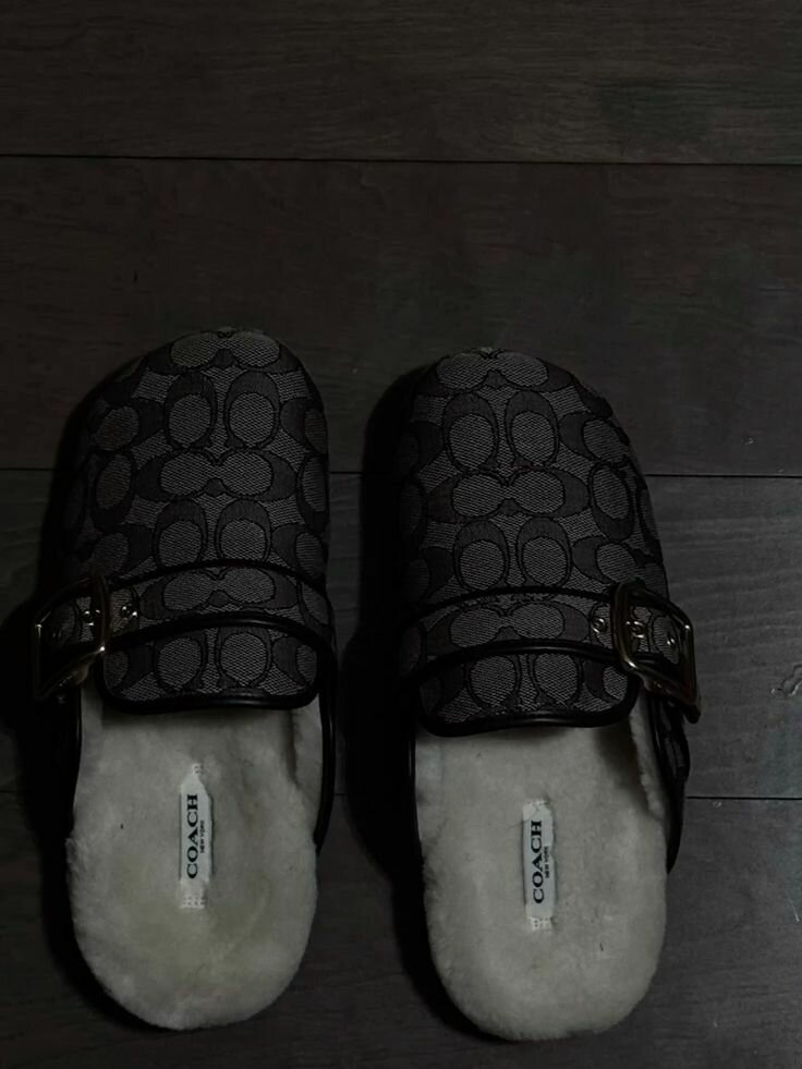 Pantoufles en fourrure Coach