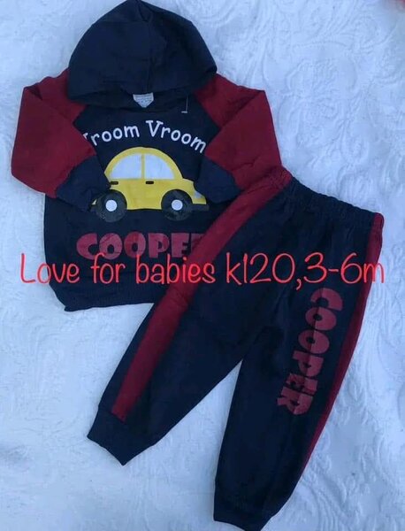 Sports suit blue and red with print, 3-6m