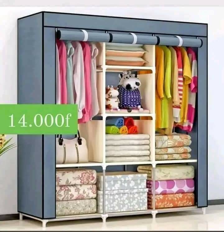 Armoire démontable en tissu pour vêtements et chaussures