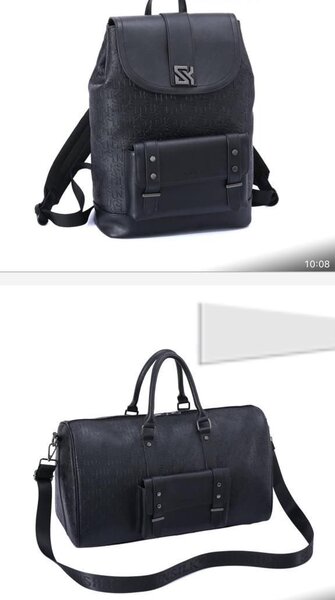 Ensemble sac à dos et sac de voyage en cuir