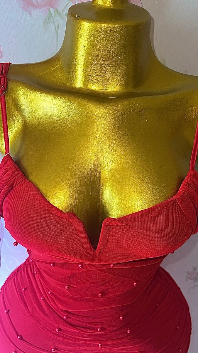 Robe longue rouge glamour