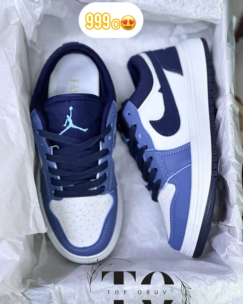 Кроссовки бело-синие