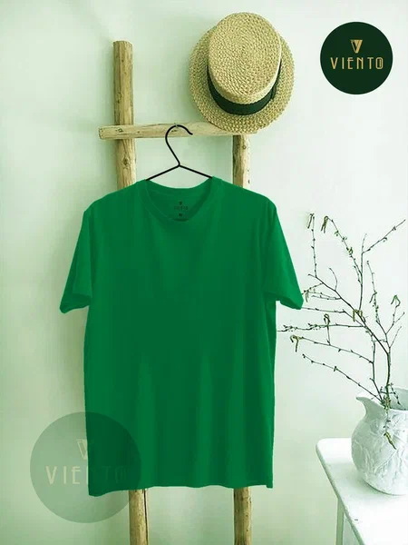 T-shirts vert couleur unique