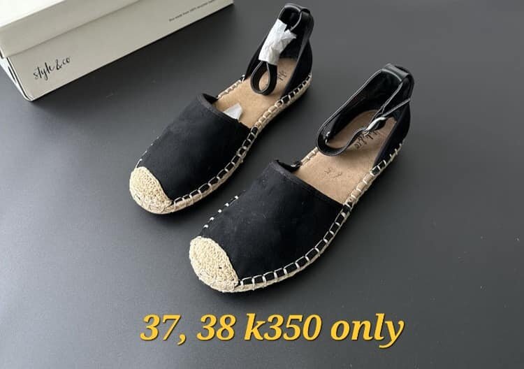 Summer black burlap shoes