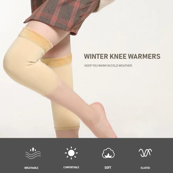 Thermal Knee Warmers Elastic Plush Knee Pads Protector