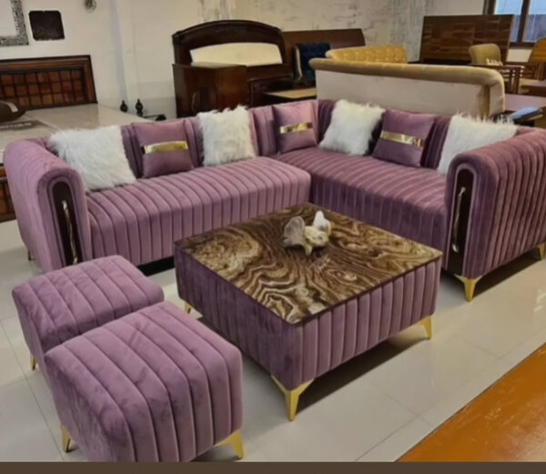 Canapé d'angle velours moderne