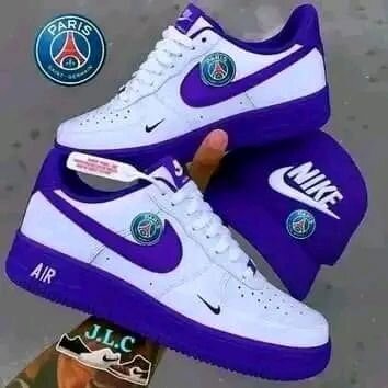 Baskets PSG blanches et violettes