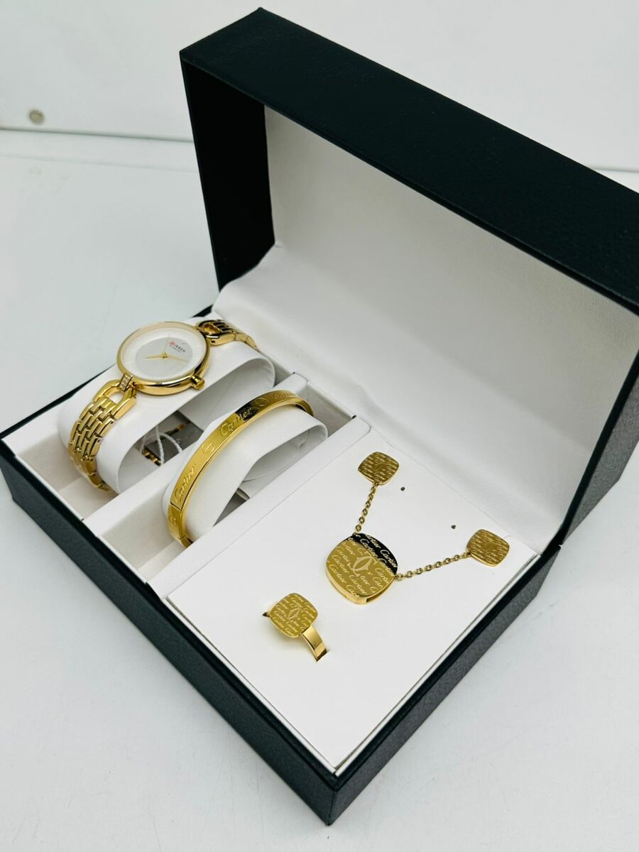 Coffret Montre & Bijoux Doré