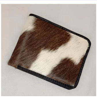 Cowhide Wallet Handmade Bifold Genuine Hair-on Hide Leather Wallet Real Cow Skin Fur Wallet Ideal Gift
