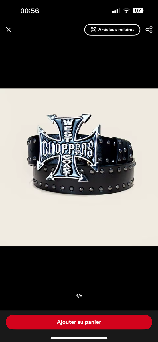 Ceinture rock en cuir cloutée