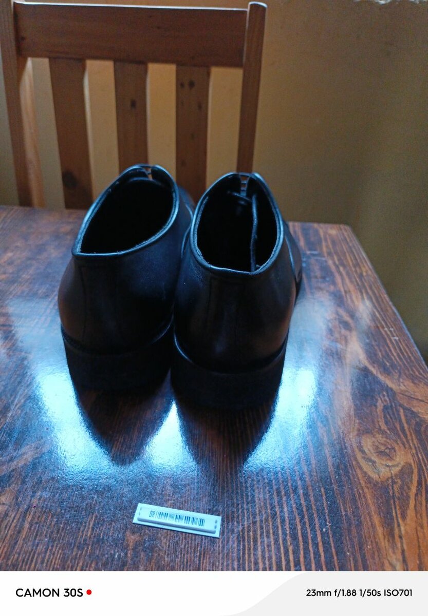 Charcoal black leather  smart shoes