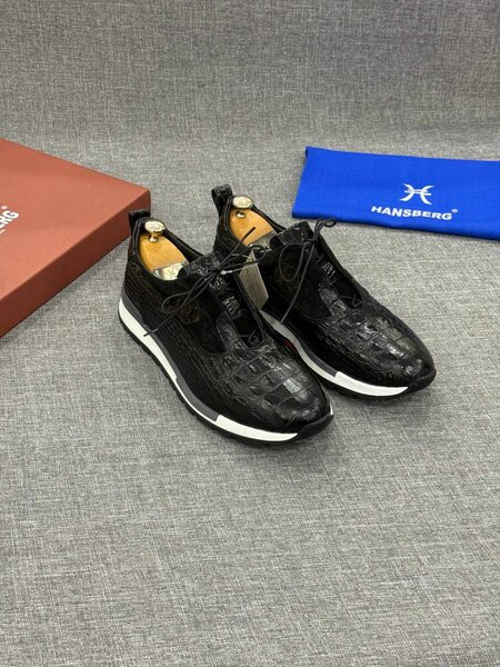 Sneakers en cuir crocodile