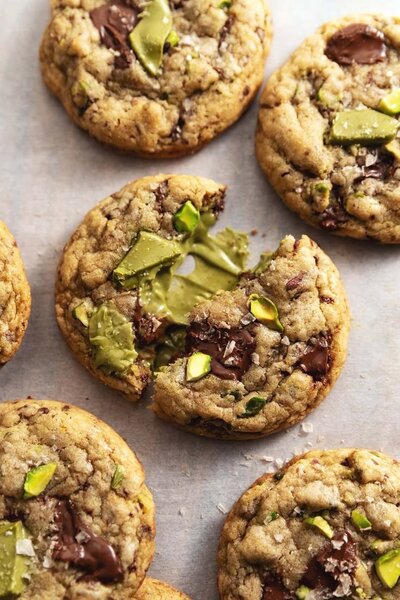 Biscuits gourmands pistache chocolat