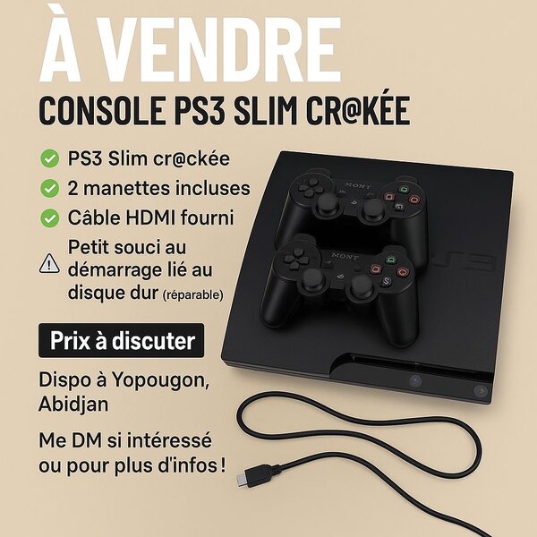 Console PS3 Slim avec Manettes