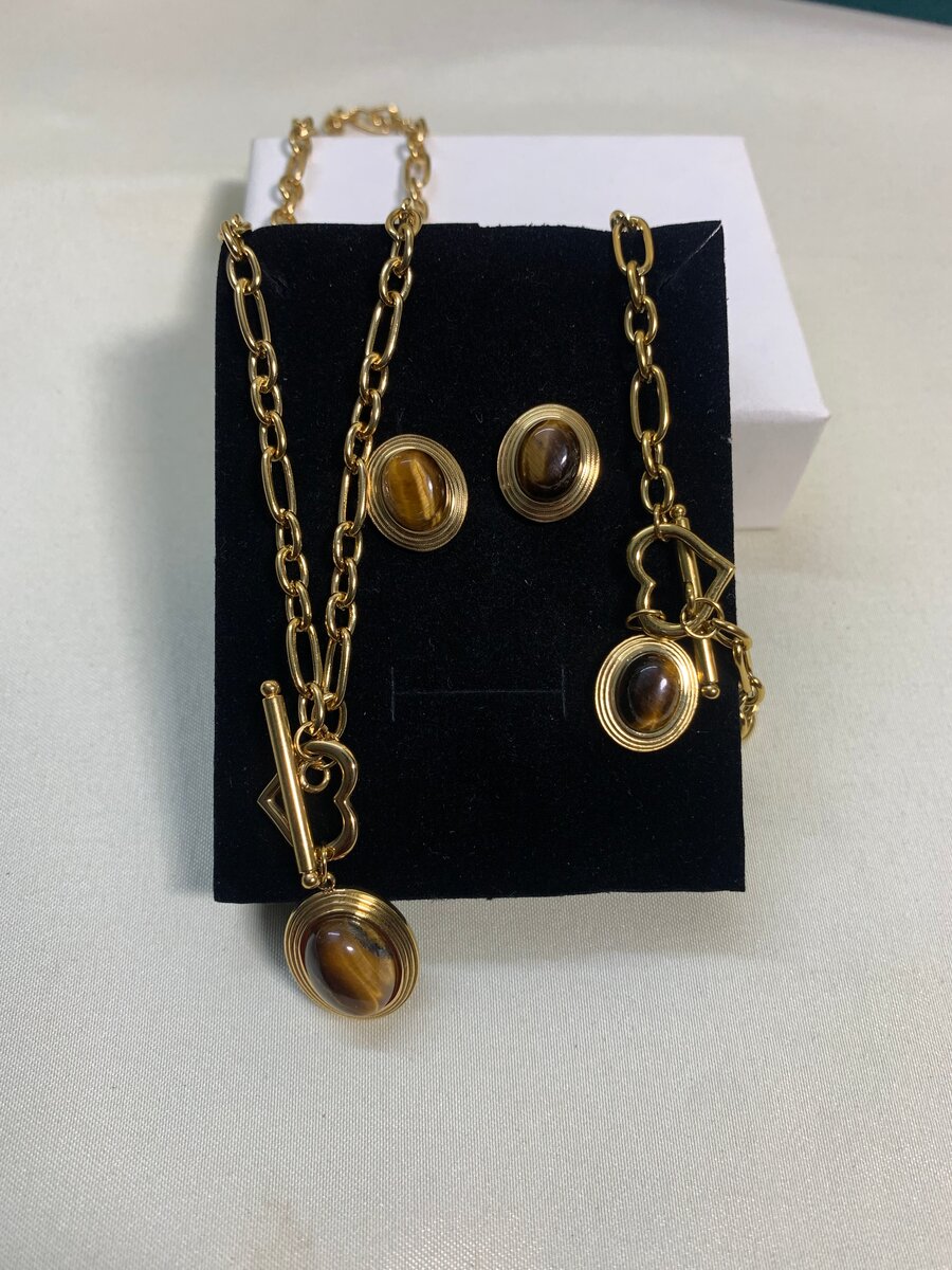 Set de Bijoux Fleur Doré