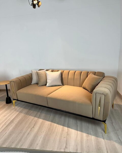 Canapé moderne en cuir gris