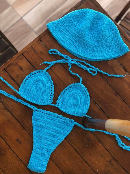 Bikini crochet coloré