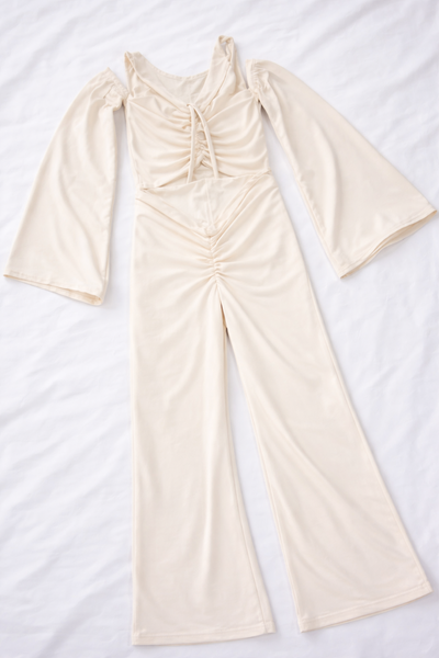 Ensemble Pantalon Beige Élégant