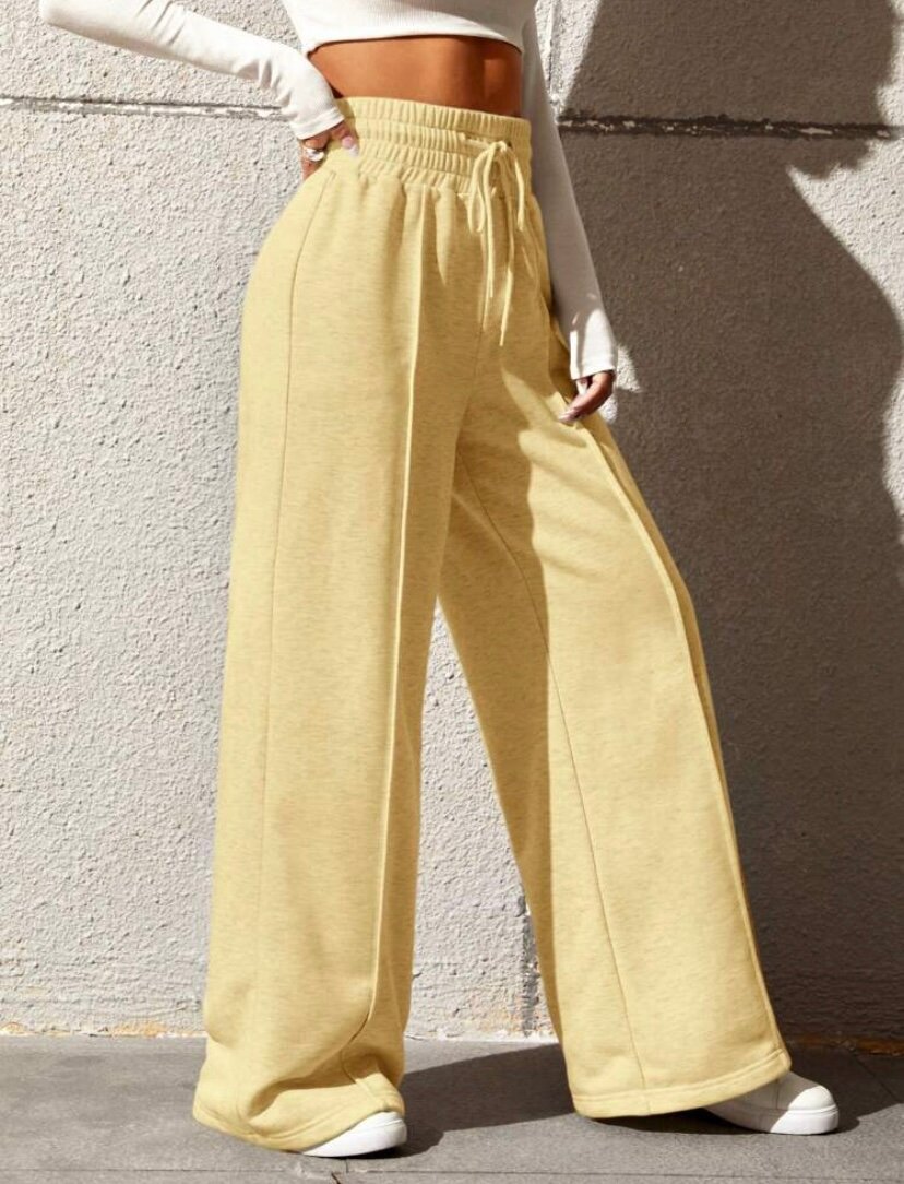 Pantalon large jaune tendance