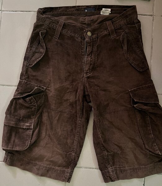 Shorts cargo en coton marron