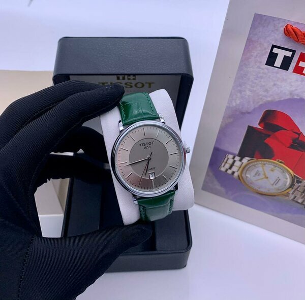 Tissot montre cuir vert