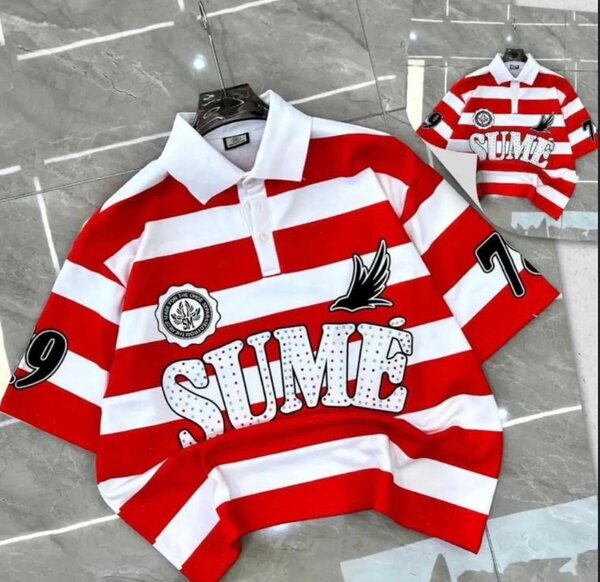 Polo Rayé à Manches Courtes