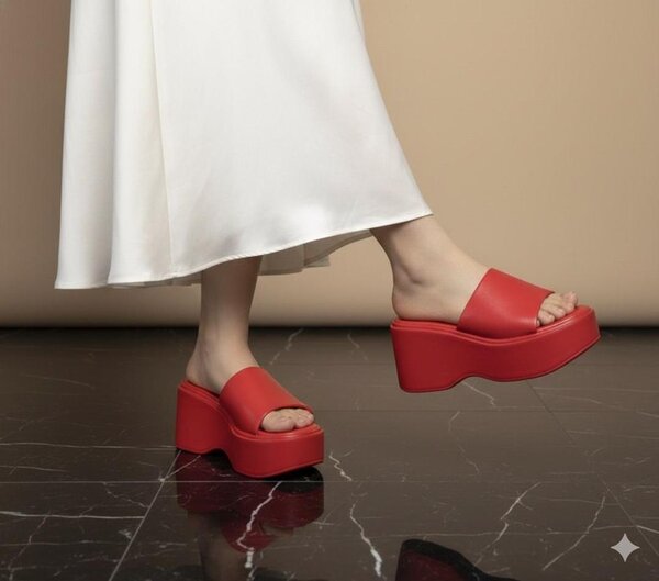 Sandales à plateforme en cuir