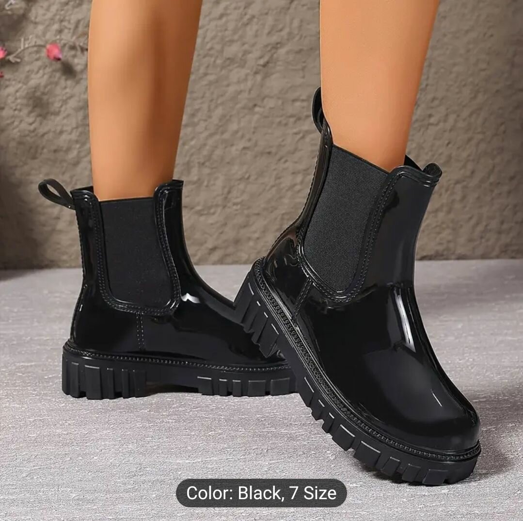 Chic Plus-Size Women's Rain Boots - Waterproof