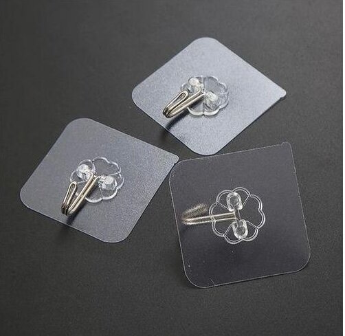 Crochet adhésif transparent