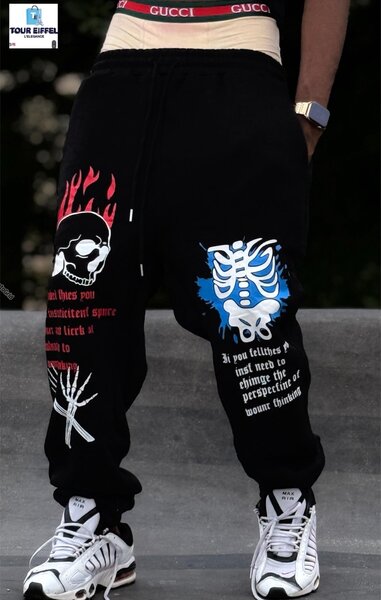 Pantalon streetwear graphique unisexe