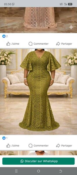 Robe Longue Évasée en Dentelle