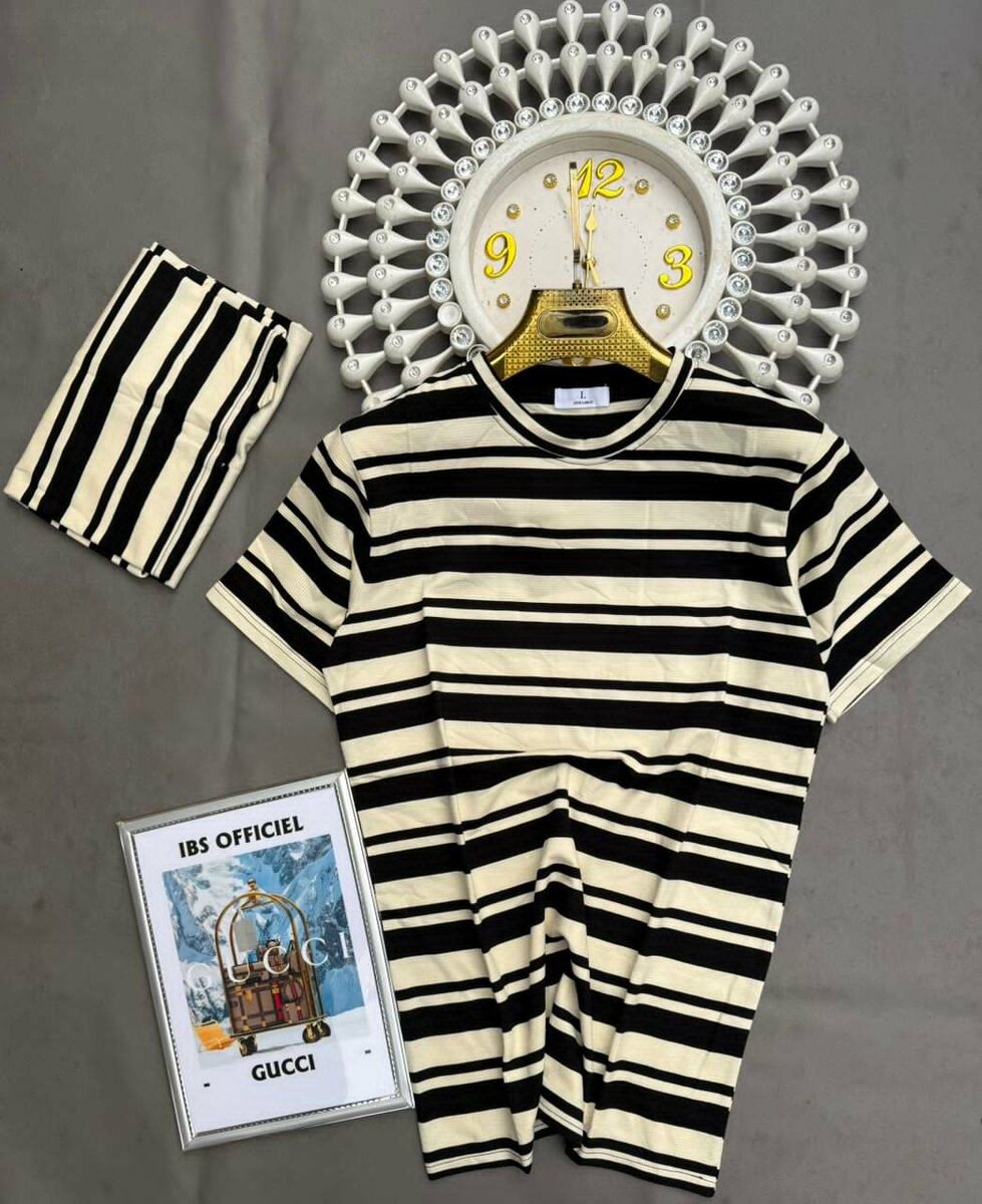 T-shirt rayé unisexe