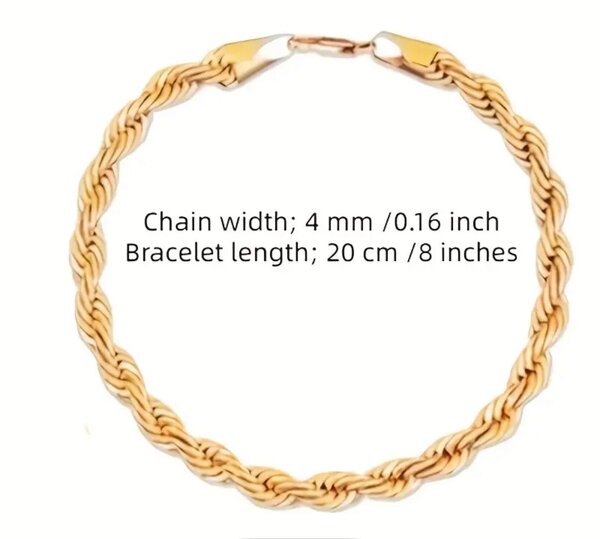 Bracelet chaîne torsadée homme