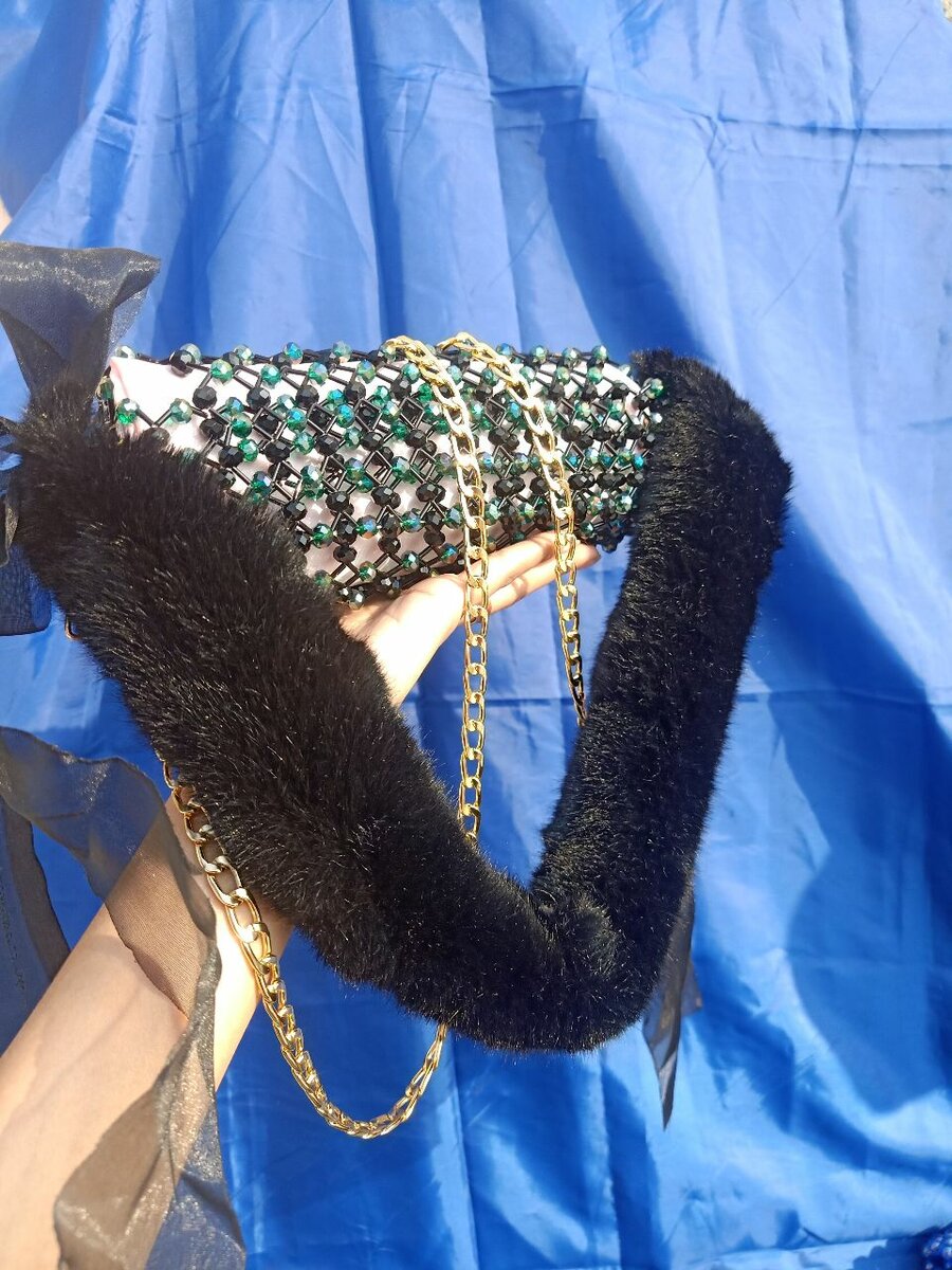 Black crystal bag
