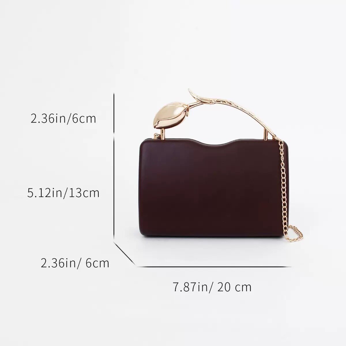 Sac à main femme luxe bordeaux chaîne